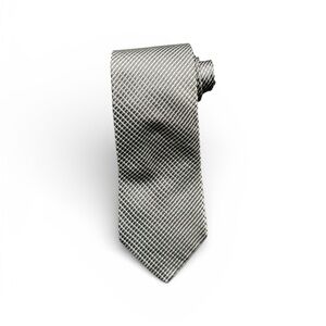 Charvet Paris Silver Blue Basket Weave Silk Tie